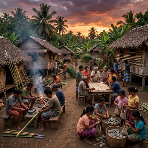 Visayan People War Preparation | Asian Village Conflict Scene