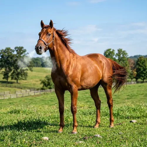 Majestic Steed with Glossy Coat | Graceful Pose under Sunlight