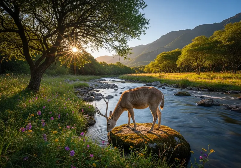Tranquil Hidden Glade with a Regal Heron Tranquil Hidden Glade with a Regal Heron