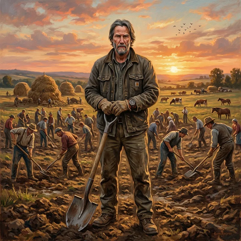 Keanu Reeves Artist at Sunset 90+ Years Tired Mood Masterpiece