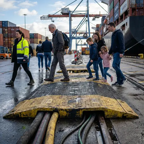 Industrial Port Cable Ramps: A Close-Up View