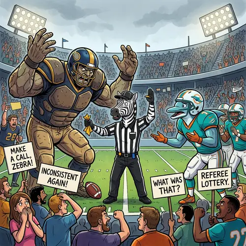 Colossal Titan vs Majestic Dolphin: NFL Officiating Metaphor
