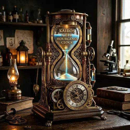 Kairós Cell: Time with Hourglass & Clock