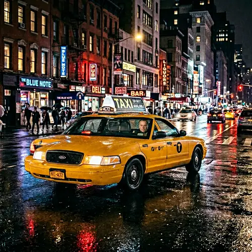 Night City Taxi Scene - Atmospheric and Captivating View