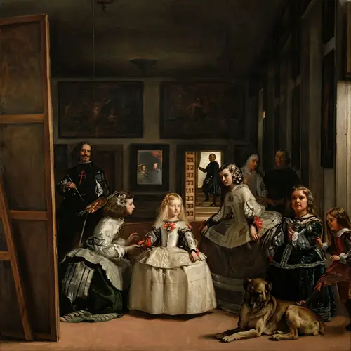 Baroque Style Oil Painting by Diego Velázquez | Detailed Interior