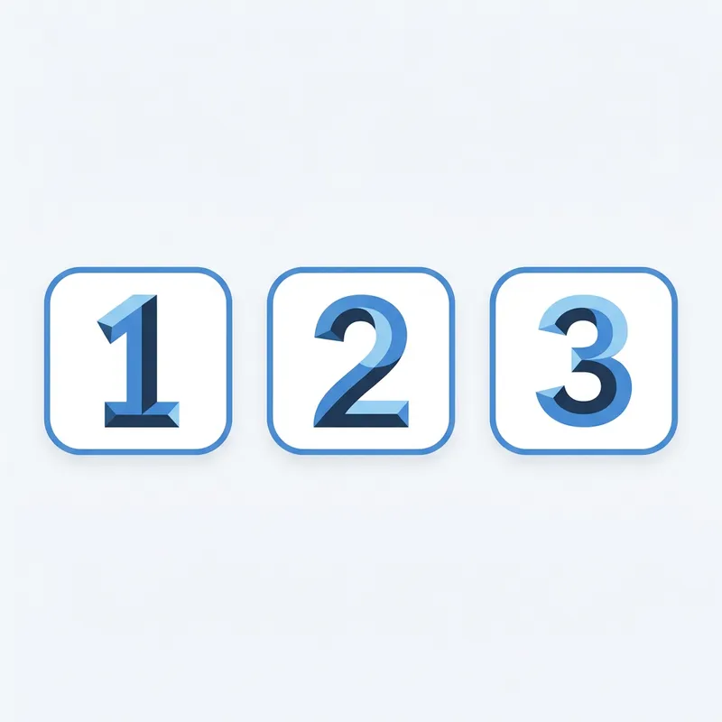 Blue Number Icons 1-3 in Shades of Blue Blue Number Icons 1-3 in Shades of Blue