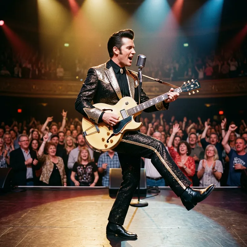 King of Rock n Roll Performing Live with Guitar