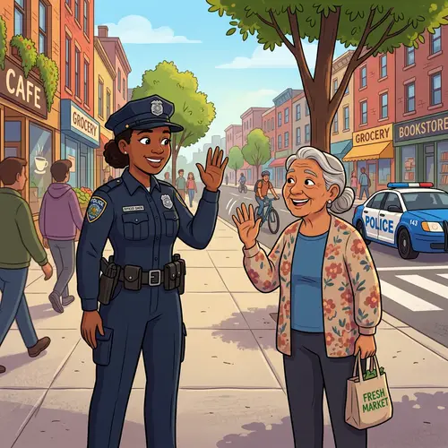 Police Officer Community Greeting Animation