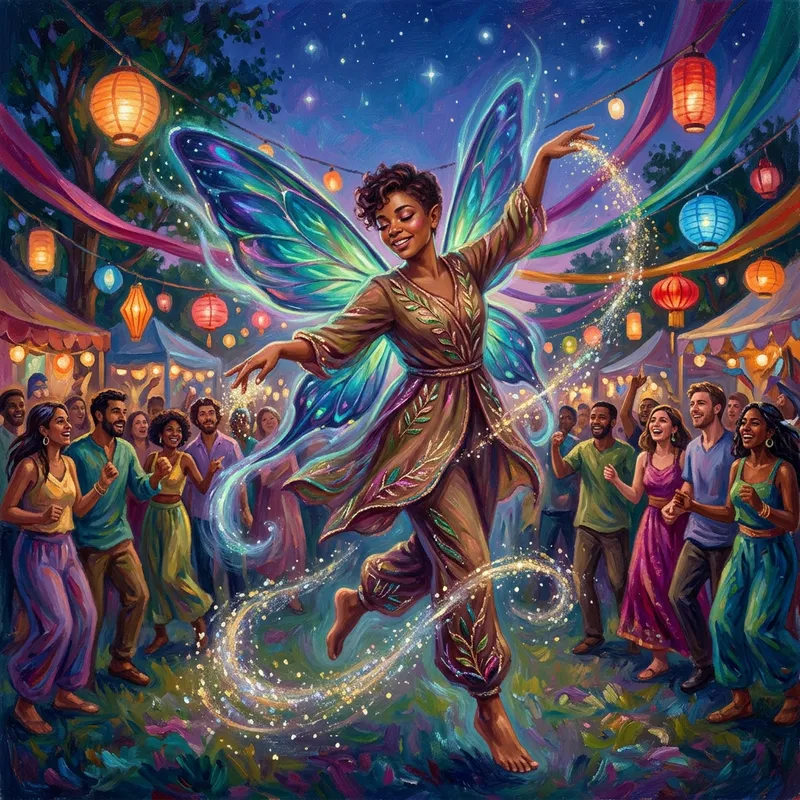 Whimsical Fairy Painting for Joyful Celebration Whimsical Fairy Painting for Joyful Celebration