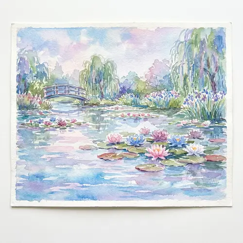 Dreamy Aquarelle Painting in Monet's Style