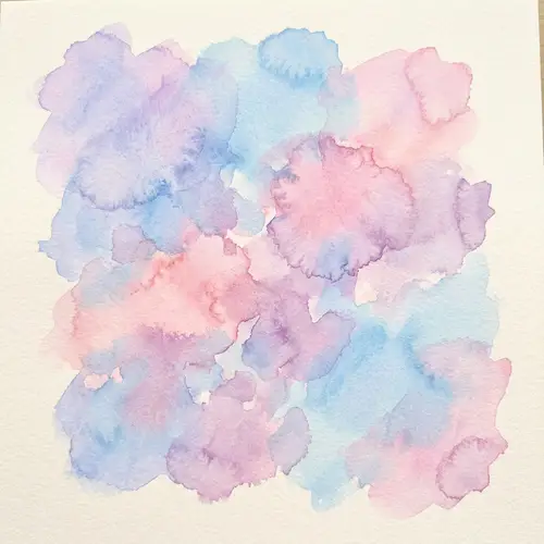 Pastel Watercolor Splotches in Blue, Pink & Purple