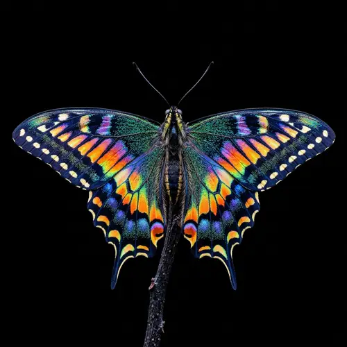 Colorful Butterfly on Black Background