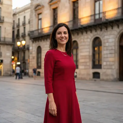 Stunning Ana de Armas Lookalike in Red Dress | Urban Pose