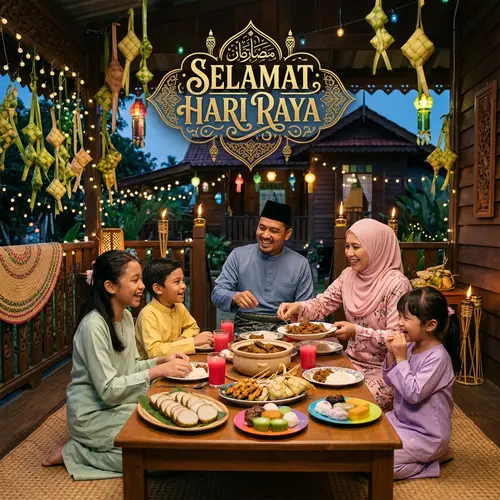 Hari Raya Festival Celebration with Family | Traditional Malay Attire