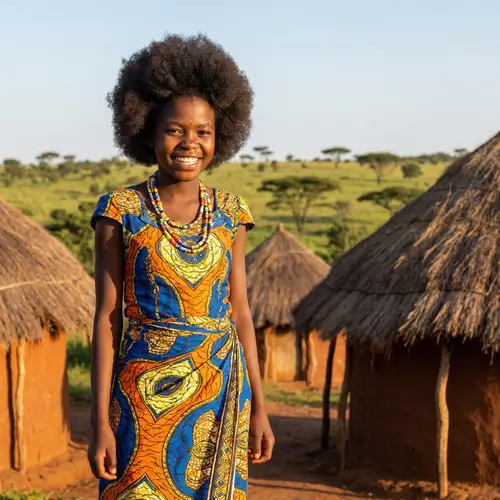 Celebrating African Heritage: A Joyous Teen Girl