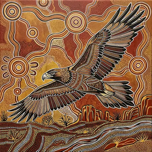 Stunning Aboriginal Eagle Art