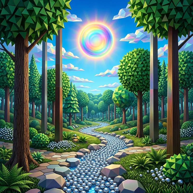 Surreal Nature Abstract in a Vibrant Forest Setting Surreal Nature Abstract in a Vibrant Forest Setting