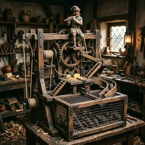 Intricate Rat-Catcher Device for Pied Piper Story