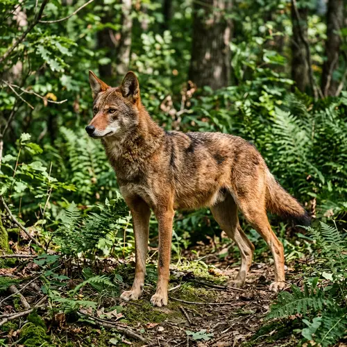 Stunning Red Wolf in Natural Setting