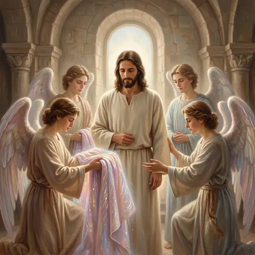 Divine Renovation: Christ Receives New Robes | Artistic Interpretation