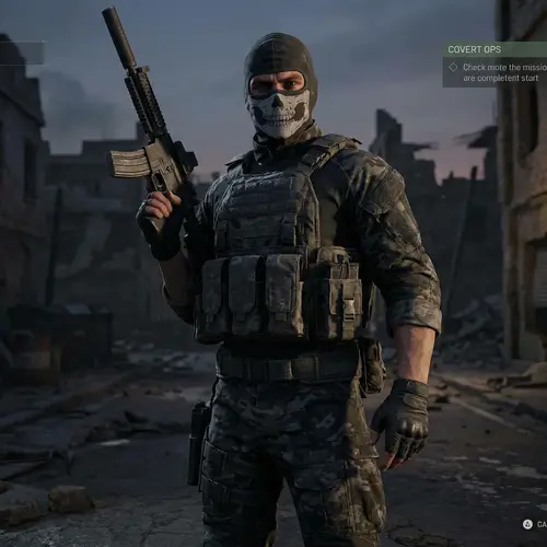 Action Video Game Character with Tactical Gear