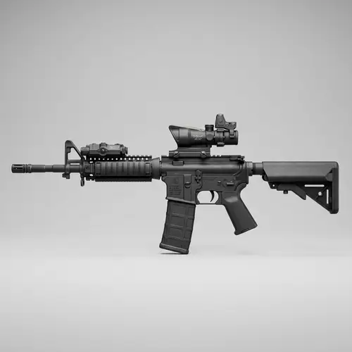 Detailed M4A1 Assault Rifle Illustration | Realistic Design Features