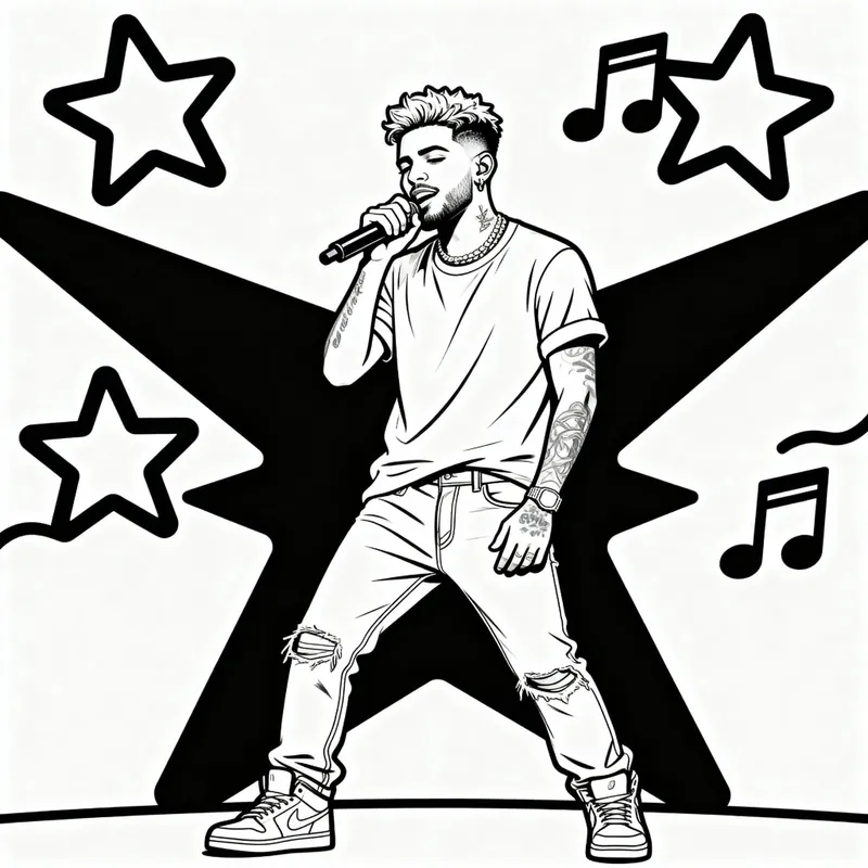 Rauw Alejandro Coloring Page