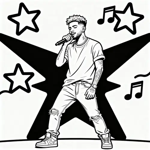 Rauw Alejandro Coloring Page