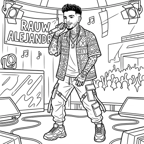 Rauw Alejandro Coloring Page