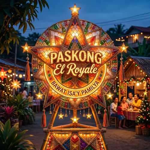 Recycled 5 Feet Tall Parol Design: PASKONG EL Royale Theme