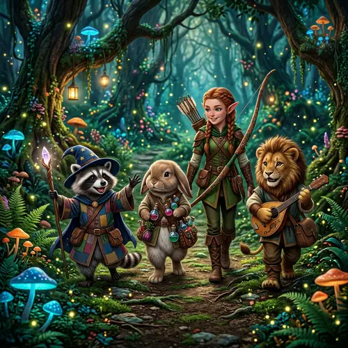 Enchanted Forest Adventures: Raccoon Wizard, Rabbit Cleric & More