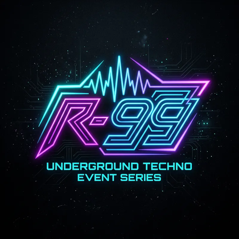 Futuristic Cyberpunk r-99 Techno Logo Design