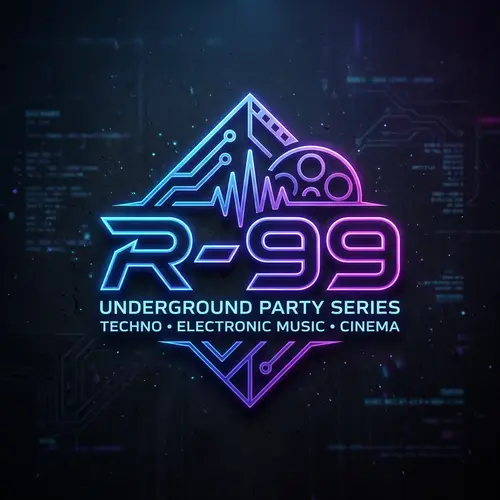 Sleek and Futuristic Logo Design for R-99 Underground Party Series