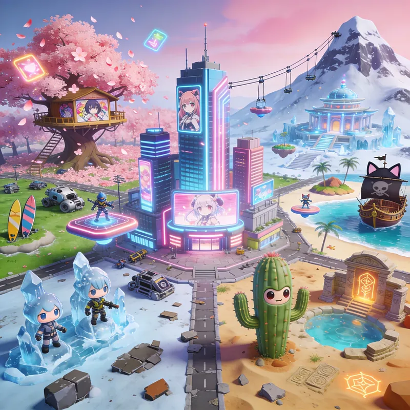 Anime-Inspired Battle Royale Map in Fortnite Style Anime-Inspired Battle Royale Map in Fortnite Style