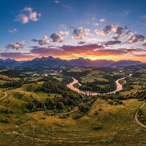 Stunning 360-Degree Panoramic Landscape Image