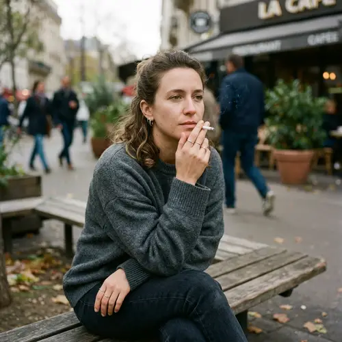 Woman Holding a Cigarette - Captivating Imagery