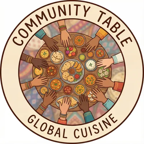 Global Food Diversity at Communal Table - Logo Design