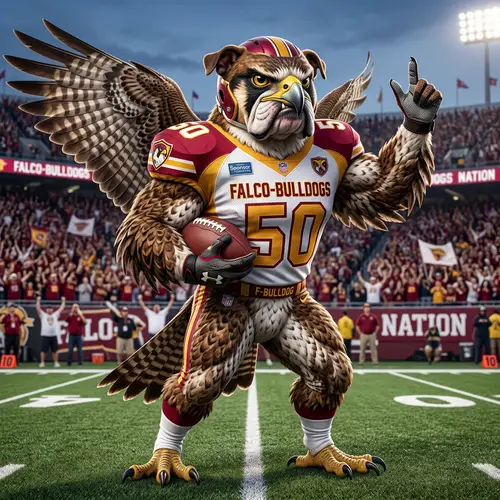 Unique Falcon-Bulldog Football Mascot Design