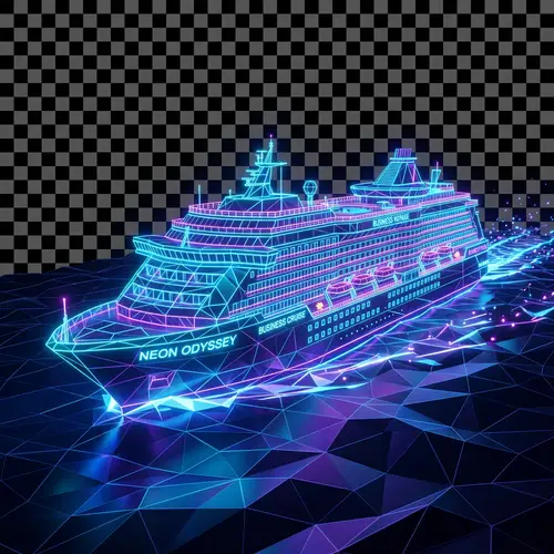 Stylish Low Poly 3D Cruise Ship Design