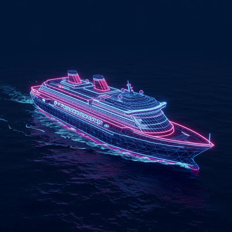 Stylish Low Poly 3D Cruise Ship Design
