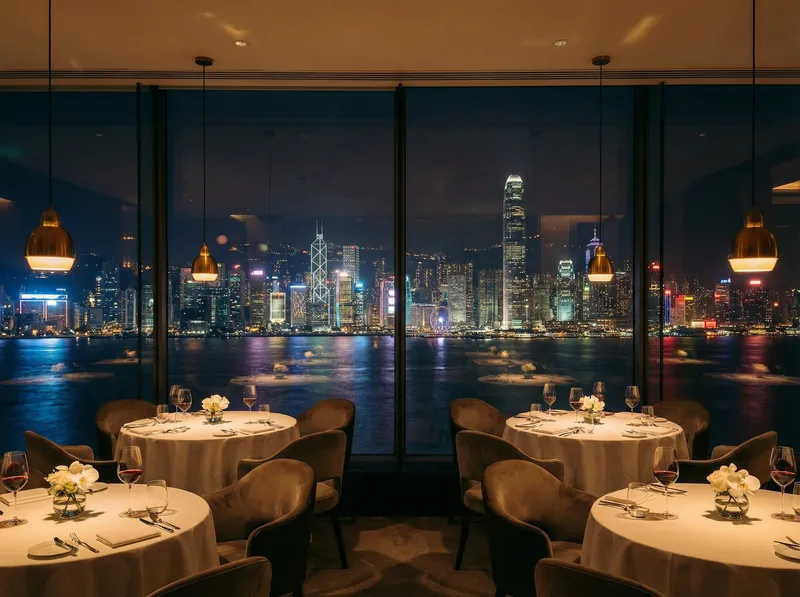 Luxurious Dining with Hong Kong Skyline View