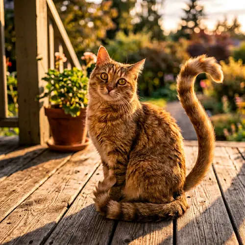 Comfortable Cat with Bright Eyes and Soft Fur