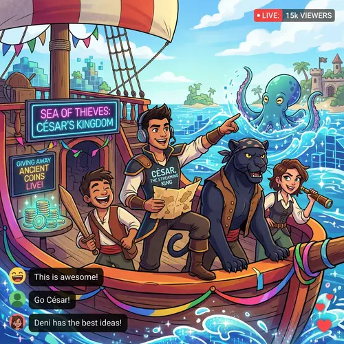 César the Streaming King in Sea of Thieves Adventure
