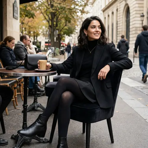 Chic Women's Fashion: Elegance in Black Outfit