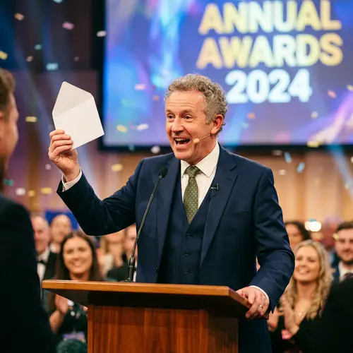 Person Announcing a Winner - Exciting Reveal