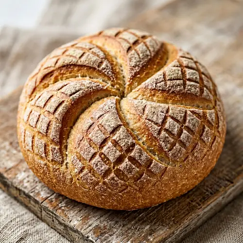 Artisanal Rosetta-Style Bread Roll Photography