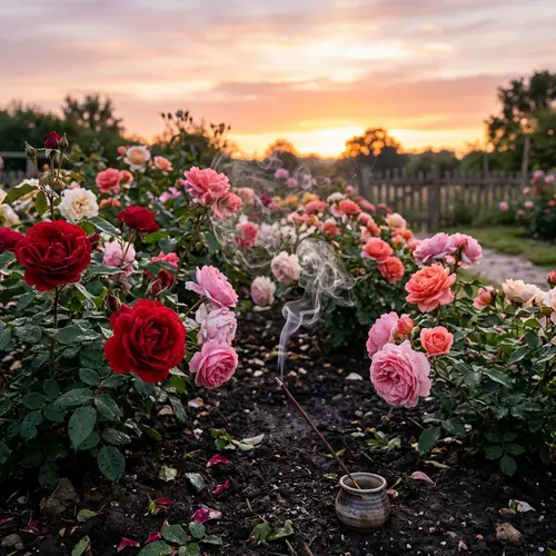 Roses in Soil: A Mystical Scene of Blooming Beauty