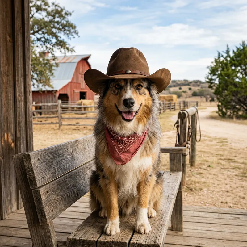Dog with Cowboy Hat - Adorable Pet in Western Style