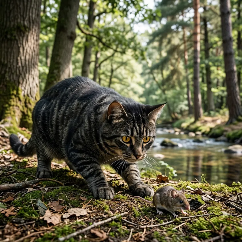 Fierce Black Feline in Action - Stunning 8K Wildlife Scene