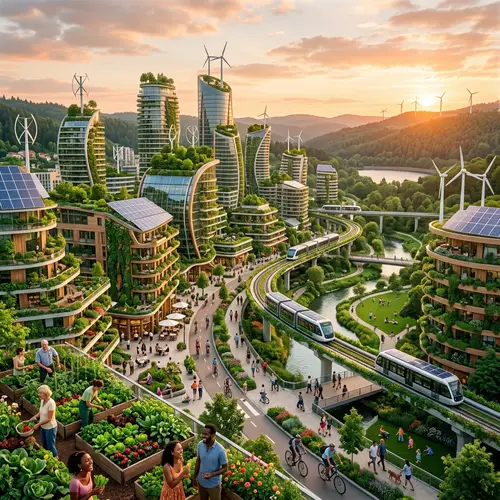 Futuristic Sustainable Cityscape | Green Urban Living
